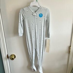 Carter's Light Blue Sailboat Print two wat zip pajamas